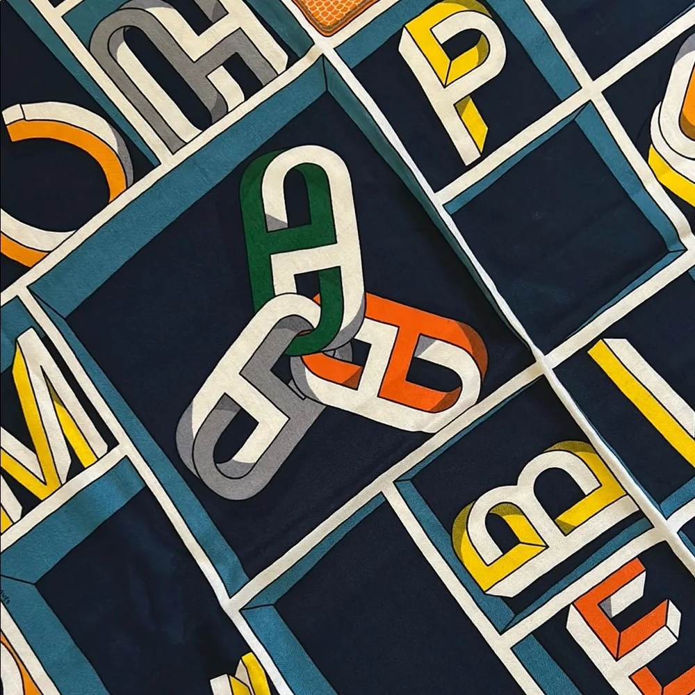 Hermès Multicolor Graphic cashmere Silk Scarf